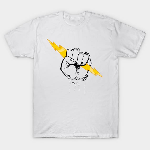 Thunderbolt Fist T-Shirt by Ramateeshop